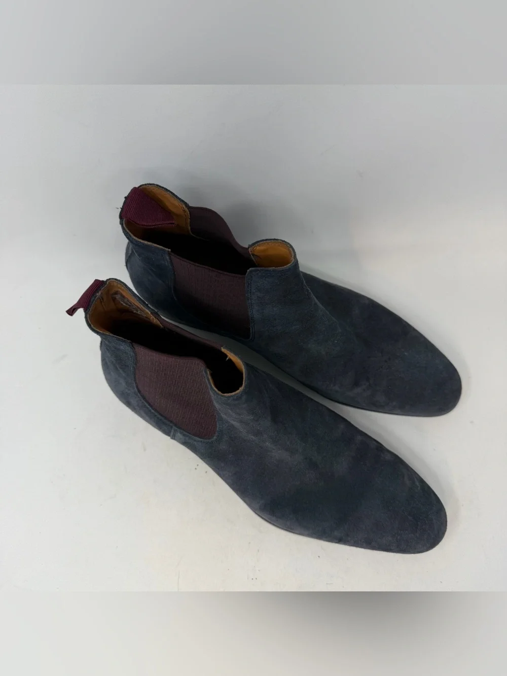 Ted Baker Chelsea Men’s Blue Suede Leather Pull-on Boots Sz US 9.5